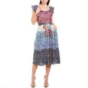 Julia Jordan Mixed Dot Ruffle A-Line Dress 14